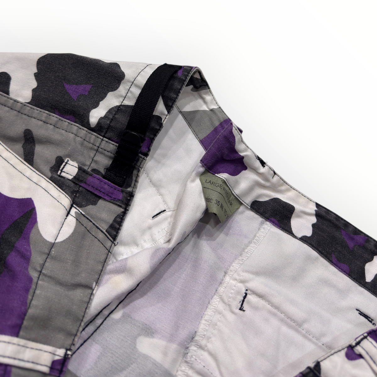 Purple Cargo Camo Shorts