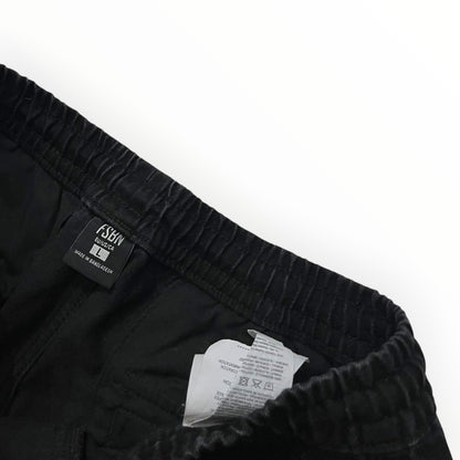 Fish Bone Black Cargo Jorts