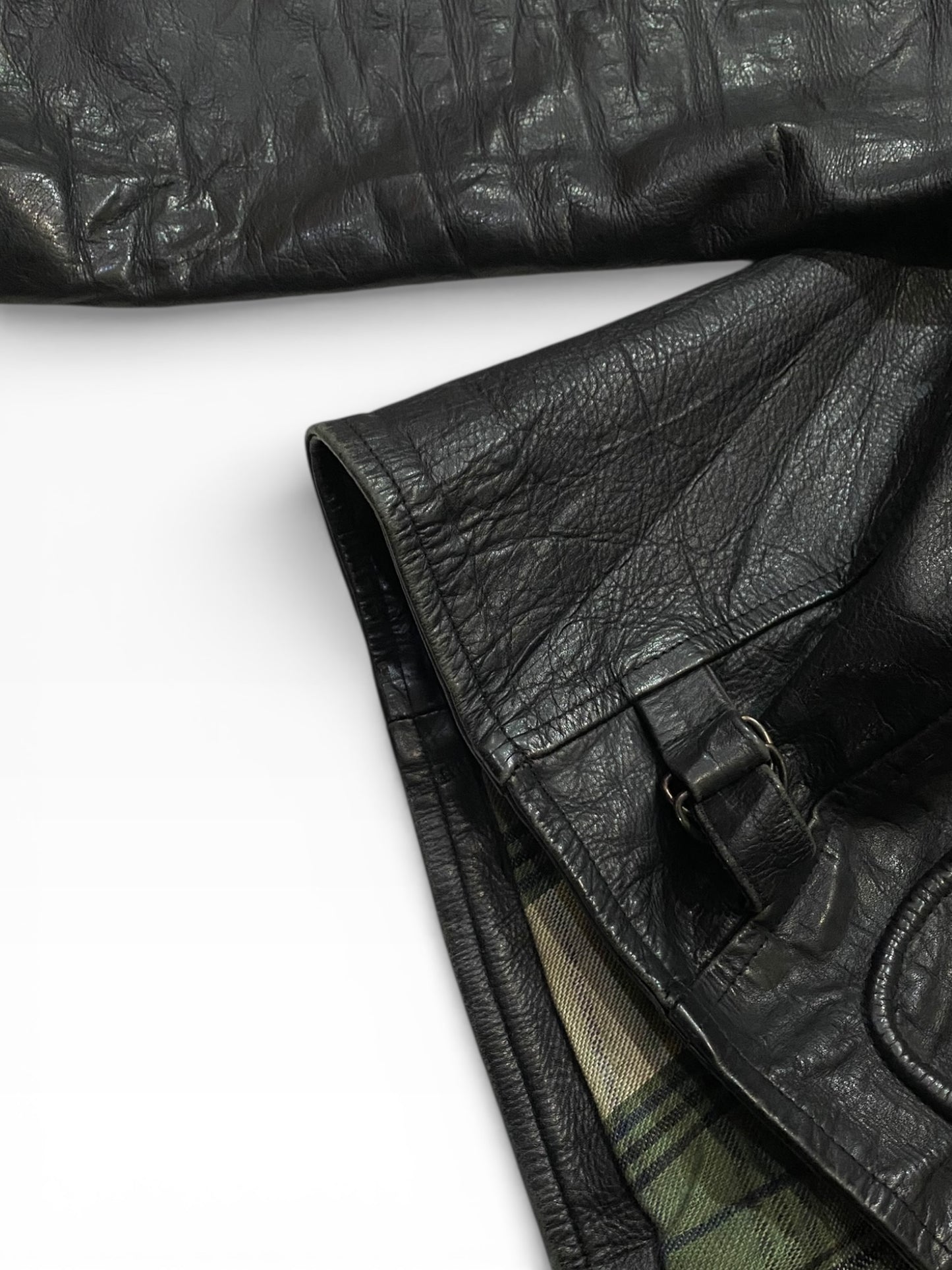 Network skins leather jacket