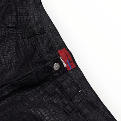 Snake Pattern Denim Jeans