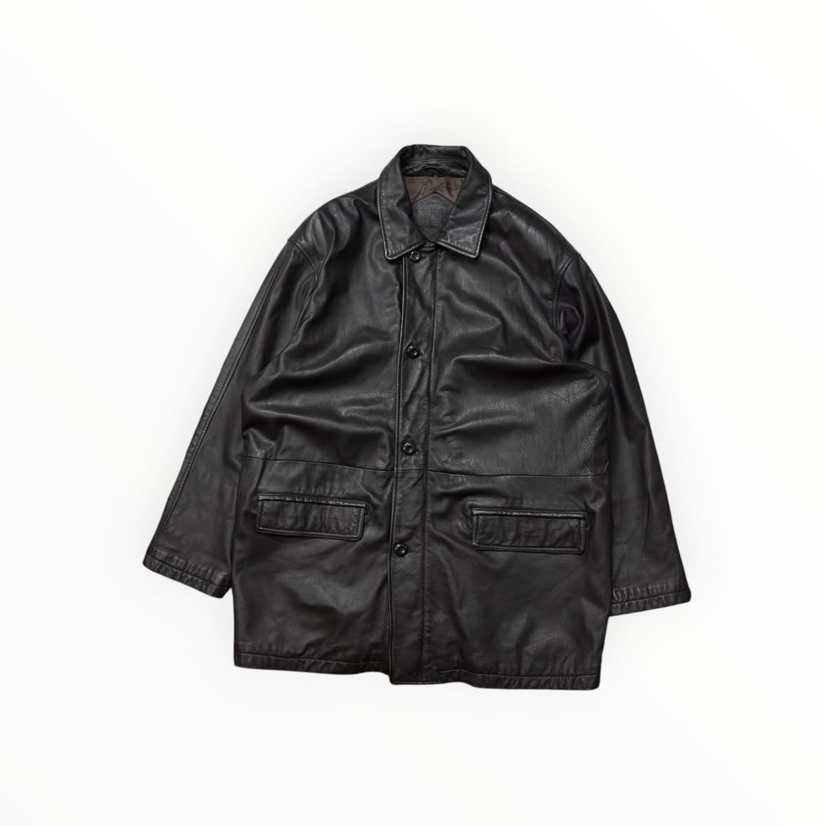 Prince dark brown leather coat