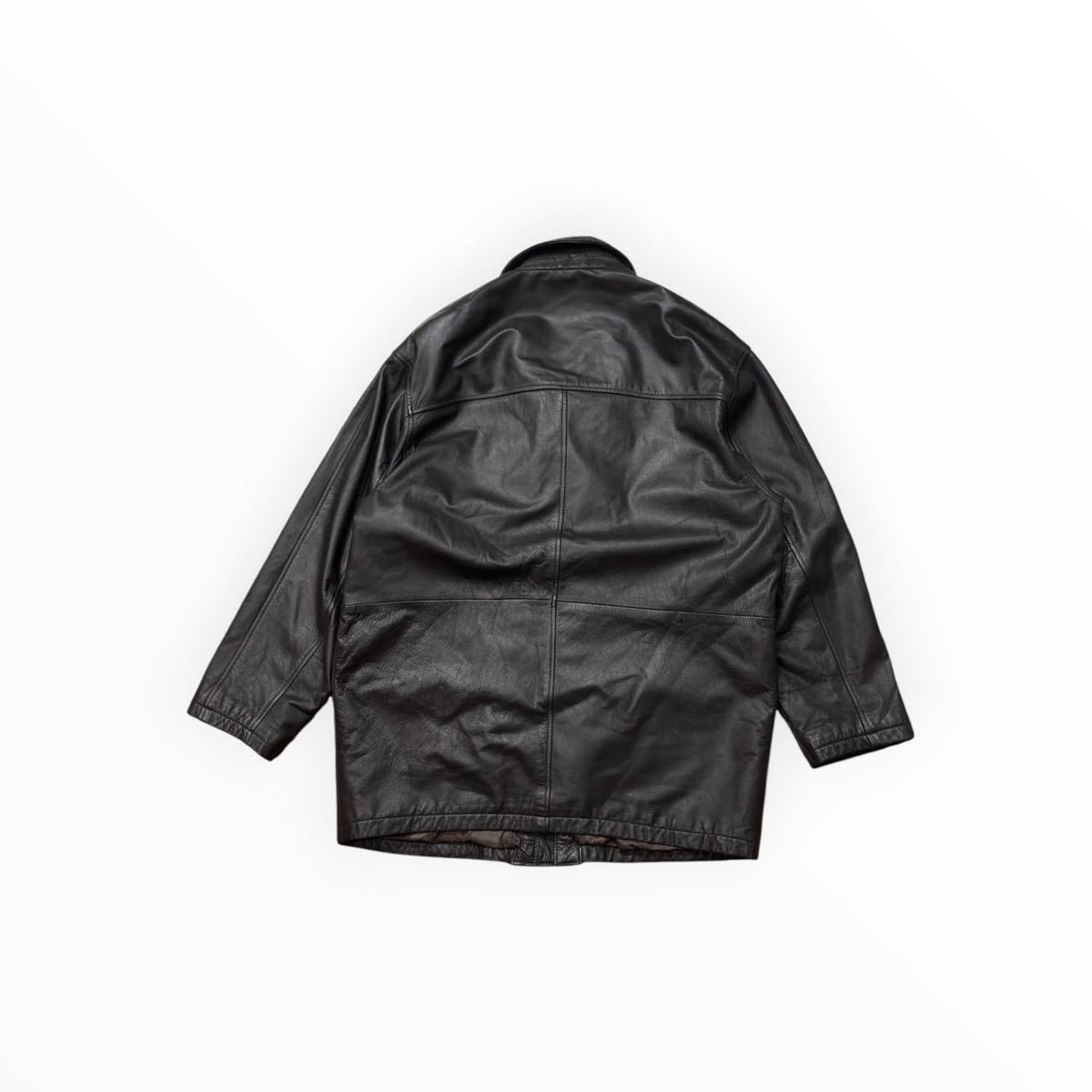 Prince dark brown leather coat