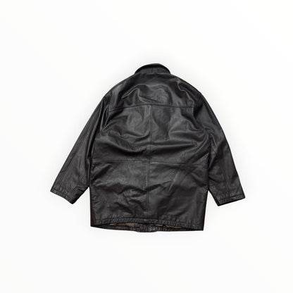 Prince dark brown leather coat